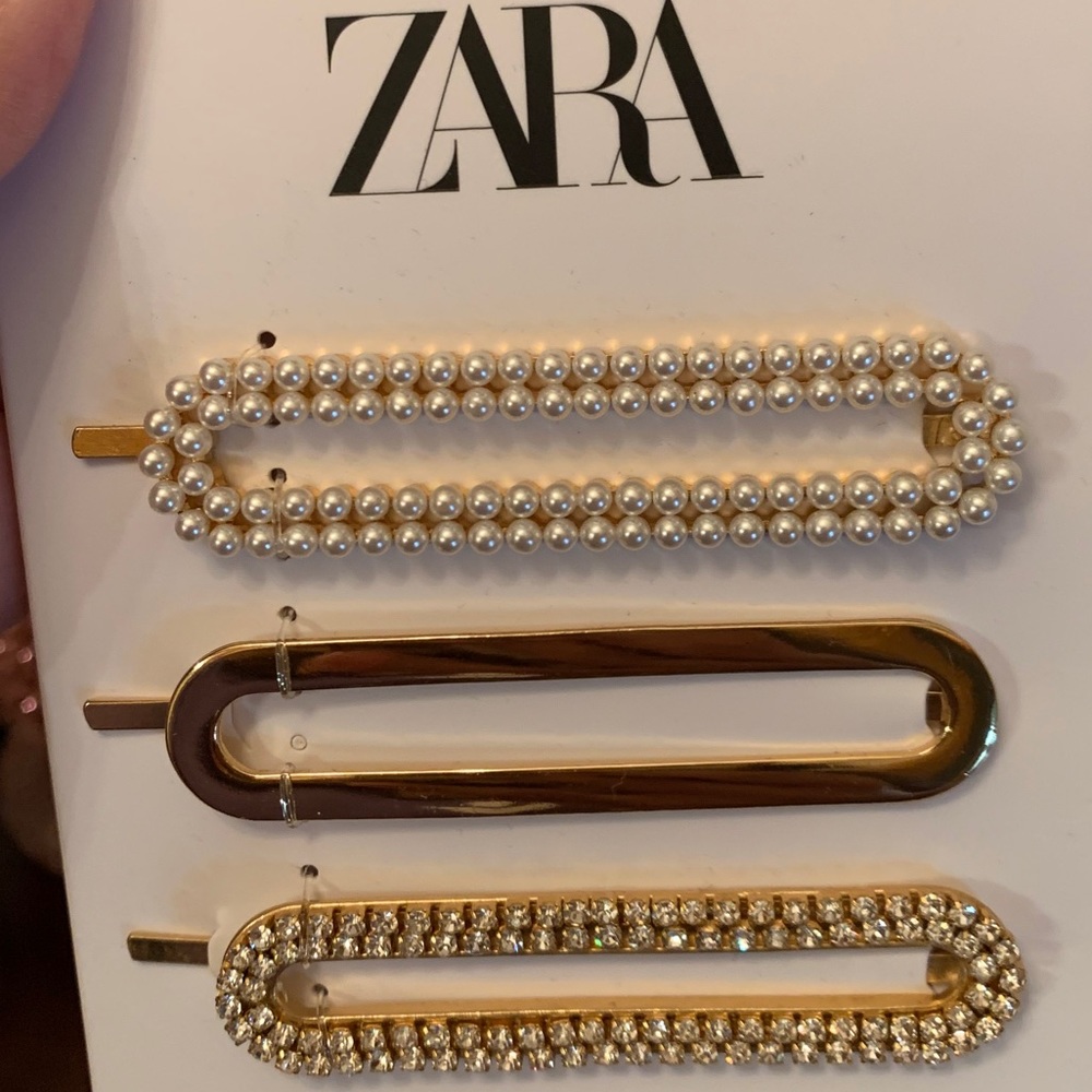 Zara Hair Clips Pearl and Rhinestone New